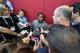 LAS VEGAS, NV - AUGUST 11: Kevin Durant of the USA National Team talks to the media after a minicamp at UNLV on August 11, 2015 in Las Vegas, Nevada. NOTE TO USER: User expressly acknowledges and agrees that, by downloading and/or using this Photograph,