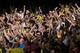 LIVERPOOL, ENGLAND - AUGUST 08: Watford fans celebrate during the Barclays Premier League match between Everton and Watford at Goodison Park on August 8, 2015 in Liverpool, England. (Photo by Chris Brunskill/Getty Images)