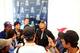 SHEBOYGAN, WI - AUGUST 14: Hiroshi Iwata of Japan speaks with the media after shooting a nine-under par 63 during the second round of the 2015 PGA Championship at Whistling Straits on August 14, 2015 in Sheboygan, Wisconsin. (Photo by Andrew Redington/G