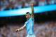 MANCHESTER, ENGLAND - AUGUST 16: Sergio Aguero of Manchester City celebrates scoring the opening goal during the Barclays Premier League match between Manchester City and Chelsea at the Etihad Stadium on August 16, 2015 in Manchester, England. (Photo by