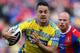 NEWCASTLE, AUSTRALIA - AUGUST 30: Jarryd Hayne of the Eels in action during the round 25 NRL match between the Newcastle Knights and the Parramatta Eels at Hunter Stadium on August 30, 2014 in Newcastle, Australia. (Photo by Ashley Feder/Getty Images)