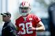 SANTA CLARA, CA - APRIL 29: Jarryd Hayne #38 of the San Francisco 49ers participates in practice drills during a media opportunity at Levi's Stadium on April 29, 2015 in Santa Clara, California. (Photo by Lachlan Cunningham/Getty Images)