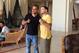 Frankie Edgar posing with fight fan in Bahrain
