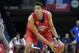 CHARLOTTESVILLE, VA - JUNE 17: Skal Labissiere #64 in red looks to pass the ball up the court during the National Basketball Players Association Top 100 Camp on June 17, 2014 at John Paul Jones Arena in Charlottesville, Virginia. (Photo by Kelly Kline/Get