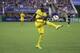 Aug 1, 2015; Orlando, FL, USA; Columbus Crew forward Kei Kamara (23) kicks the ball against the Orlando City SC during the first half at Orlando Citrus Bowl Stadium. Mandatory Credit: Kim Klement-USA TODAY Sports