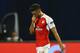 ZAGREB, CROATIA - SEPTEMBER 16: Olivier Giroud of Arsenal walks off after being shown the red card by referee Ovidiu Hategan during the UEFA Champions League Group F match between Dinamo Zagreb and Arsenal at Maksimir Stadium on September 16, 2015 in Zag