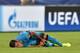 ROME, ITALY - SEPTEMBER 16: Rafinha of FC Barcelona after clashes with Radja Nainggolan of AS Roma during the UEFA Champions League Group E match between AS Roma and FC Barcelona, at Olimpico Stadium on September 16, 2015 in Rome, Italy. (Photo by Gius