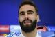 Real Madrid's midfielder Dani Carvajal speaks during a press conference at Real Madrid's Sport City in Madrid on September 14, 2015 on the eve of the Champions League football match Real Madrid vs Shakhtar Donetsk. AFP PHOTO/ PIERRE-PHILIPPE MARCOU