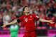 MUNICH, GERMANY - SEPTEMBER 22: Robert Lewandowski of Muenchen celebrates his team's first goal during the Bundesliga match between FC Bayern Muenchen and VfL Wolfsburg at Allianz Arena on September 22, 2015 in Munich, Germany. (Photo by Boris Streubel/