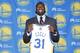 OAKLAND, CA - JULY 2: Festus Ezeli (#31) of the Golden State Warriors poses for a photo at the Warriors draft pick press conference on July 2, 2012 in Oakland, California. NOTE TO USER: User expressly acknowledges and agrees that, by downloading and/or us