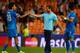VALENCIA, SPAIN - SEPTEMBER 16: Zenit manager Andre Villas-Boas celebrates the victoy with his player Axel Witsel before the UEFA Champions League Group H match between Valencia CF and FC Zenit at the Estadi de Mestalla on September 16, 2015 in Valencia,
