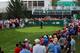 Oct 5, 2013; Dublin, OH, USA; Matt Kuchar tees off on the 15th hole during the second round of the Presidents Cup at Muirfield Village Golf Club. Mandatory Credit: Allan Henry-USA TODAY Sports