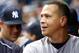 Sep 15, 2015; St. Petersburg, FL, USA; New York Yankees designated hitter Alex Rodriguez (13) against the Tampa Bay Rays at Tropicana Field. Mandatory Credit: Kim Klement-USA TODAY Sports