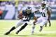 Sep 27, 2015; East Rutherford, NJ, USA; Philadelphia Eagles wide receiver Jordan Matthews (81) is pursued by New York Jets defensive back Buster Skrine (41) during the first quarter at MetLife Stadium. Mandatory Credit: Steven Ryan-USA TODAY Sports