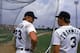 MARCH - 1985: Kirk Gibson #23 of the Detroit Tigers talks with teammate Alan Trammell #3 as they stand outside the batting cage during spring training in March of 1985. (Photo by Andrew D. Bernstein/Getty Images)