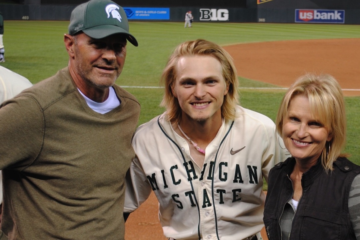 Kirk Gibson and his son Cam, who plays for Michigan State