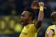 Aubameyang spurring on the crowd after scoring against Darmstadt.