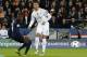PARIS, FRANCE - OCTOBER 21: Cristiano Ronaldo of Real Madrid and Serge Aurier of PSG (left) in action during the UEFA Champions League match between Paris Saint-Germain (PSG) and Real Madrid at Parc des Princes stadium on October 21, 2015 in Paris, France