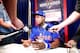 KANSAS CITY, MO - OCTOBER 26: Curtis Granderson #3 of the New York Mets addresses the media the day before Game 1 of the 2015 World Series between the Kansas City Royals and Mets at Kauffman Stadium on October 26, 2015 in Kansas City, Missouri. (Photo b