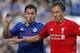 Chelsea's Belgian midfielder Eden Hazard (L) vies with Liverpool's Brazilian midfielder Lucas Leiva during the English Premier League football match between Chelsea and Liverpool at Stamford Bridge in London on October 31, 2015. AFP PHOTO / IAN KINGTON
R