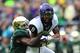 WACO, TX - OCTOBER 11: Josh Doctson #9 of the TCU Horned Frogs is brought down by the Baylor Bears on October 11, 2014 at McLane Stadium in Waco, Texas. (Photo by Cooper Neill/Getty Images)