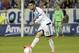 Aug 12, 2015; Montreal, Quebec, Canada; Vancouver Whitecaps midfielder Pedro Morales (77) plays the ball against the Montreal Impact during the second half at Stade Saputo. Mandatory Credit: Eric Bolte-USA TODAY Sports