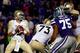MANHATTAN, KS - NOVEMBER 05: Quarterback Jarrett Stidham #3 of the Baylor Bears looks to pass during the 2nd half of the game against the Kansas State Wildcats at Bill Snyder Family Football Stadium on November 5, 2015 in Manhattan, Kansas. (Photo by Ja