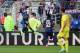 Paris Saint-Germain's Argentinian forward Angel Di Maria (L) celebrates after scoring a goal during the French L1 football match between Nantes (FCN) and Paris Saint-Germain (PSG) on September 26, 2015 at the Beaujoire stadium in Nantes, western France. A