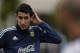 Argentina's forward Angel Di Maria gestures during a training session in Ezeiza, Buenos Aires on November 9, 2015. Argentina will face Brazil in FIFA World Cup Russia 2018 South American qualifier match on November 12. AFP PHOTO / JUAN MABROMATA (P