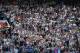 Tottenham Hotspur supporters in the crowd during the English Premier League football match between Manchester United and Tottenham Hotspur at Old Trafford in Manchester, north west England, on August 8, 2015. AFP PHOTO / OLI SCARFF
RESTRICTED TO EDITORIA