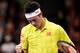 PARIS, FRANCE - NOVEMBER 05: Kei Nishikori of Japan reacts to a won point against Richard Gasquet of France during Day 4 of the BNP Paribas Masters held at AccorHotels Arena on November 5, 2015 in Paris, France. (Photo by Dean Mouhtaropoulos/Getty Image