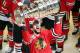 CHICAGO, IL - JUNE 15: Antoine Vermette #80 of the Chicago Blackhawks celebrates by hoisting the Stanley Cup after defeating the Tampa Bay Lightning by a score of 2-0 in Game Six to win the 2015 NHL Stanley Cup Final at the United Center on June 15, 201