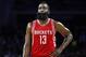 Nov 30, 2015; Auburn Hills, MI, USA; Houston Rockets guard James Harden (13) looks up during the fourth quarter against the Detroit Pistons at The Palace of Auburn Hills. Pistons win 116-105. Mandatory Credit: Raj Mehta-USA TODAY Sports