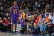 PHILADELPHIA,PA - DECEMBER 1: Kobe Bryant #24 of the Los Angeles Lakers smiles to the crowd against the Philadelphia 76ers at Wells Fargo Center on December 1, 2015 in Philadelphia, Pennsylvania NOTE TO USER: User expressly acknowledges and agrees that, b