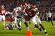 TUSCALOOSA, AL - OCTOBER 10: Derrick Henry #2 of the Alabama Crimson Tide rushes past Santos Ramirez #9 of the Arkansas Razorbacks at Bryant-Denny Stadium on October 10, 2015 in Tuscaloosa, Alabama. (Photo by Kevin C. Cox/Getty Images)