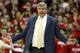 Nov 15, 2015; Madison, WI, USA; Siena Saints head coach Jimmy Patsos reacts to a call during the game with the Wisconsin Badgers at the Kohl Center. Wisconsin defeated Siena 92-65. Mandatory Credit: Mary Langenfeld-USA TODAY Sports