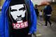 A supporter wears a t-shirt featuring Chelsea's former Portuguese manager Jose Mourinho before the English Premier League football match between Chelsea and Sunderland at Stamford Bridge in London on December 19, 2015. Jose Mourinho attended the Champions