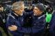 SEATTLE, WA - DECEMBER 27: Head coach Jeff Fisher (R) of the St. Louis Rams is congratulated by head coach Pete Carroll of the Seattle Seahawks after the Rams defeated the Seahawks 23-17 at CenturyLink Field on December 27, 2015 in Seattle, Washington.