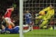 MANCHESTER, ENGLAND - DECEMBER 28: Thibaut Courtois of Chelsea saves from Ander Herrera of Manchester United during the Barclays Premier League match between Manchester Untied and Chelsea at Old Trafford on December 28, 2015 in Manchester, England. (Pho