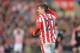 Stoke City's Spanish striker Bojan Krkic celebrates after scoring the opening goal of the English Premier League football match between Stoke City and Manchester United at the Britannia Stadium in Stoke-on-Trent, central England on December 26, 2015. AFP
