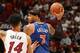 MIAMI, FL - JANUARY 6: Carmelo Anthony #7 of the New York Knicks handles the ball against the Miami Heat on January 6, 2016 at American Airlines Arena in Miami, Florida. NOTE TO USER: User expressly acknowledges and agrees that, by downloading and or usi