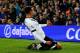LIVERPOOL, ENGLAND - JANUARY 03: Dele Alli of Tottenham Hotspur celebrates after scoring his team's first goal during the Barclays Premier League match between Everton and Tottenham Hotspur at Goodison Park on January 3, 2016 in Liverpool, England. (Pho
