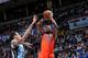 OKLAHOMA CITY, OK - JANUARY 6: Kevin Durant #35 of the Oklahoma City Thunder shoots against the Memphis Grizzlies on January 6, 2016 at Chesapeake Energy Arena in Oklahoma City, Oklahoma. NOTE TO USER: User expressly acknowledges and agrees that, by down