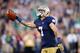 SOUTH BEND, IN - SEPTEMBER 5: Will Fuller #7 of the Notre Dame Fighting Irish celebrates after a 16-yard touchdown reception during a game against the Texas Longhorns at Notre Dame Stadium on September 5, 2015 in South Bend, Indiana. Notre Dame defeated T