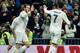 Real Madrid's Welsh forward Gareth Bale (L) is congratulated by Real Madrid's Portuguese forward Cristiano Ronaldo during the Spanish league football match Real Madrid CF vs RC Deportivo La Coruna at the Santiago Bernabeu stadium in Madrid on January 9, 2
