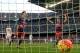 Barcelona's Argentinian forward Lionel Messi (L) celebrates with Barcelona's Uruguayan forward Luis Suarez (R) after scoring a goal during the Spanish league football match FC Barcelona vs Granada CF at the Camp Nou stadium in Barcelona on January 9, 2016