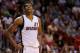 MIAMI, FL - DECEMBER 22: Hassan Whiteside #21 of the Miami Heat looks on during a game against the Detroit Pistons at American Airlines Arena on December 22, 2015 in Miami, Florida. NOTE TO USER: User expressly acknowledges and agrees that, by downloading