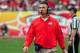Jan 1, 2016; Glendale, AZ, USA; Ohio State Buckeyes head coach Urban Meyer looks on during the first half against the Notre Dame Fighting Irish in the 2016 Fiesta Bowl at University of Phoenix Stadium. Mandatory Credit: Matt Kartozian-USA TODAY Sports