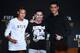 TOPSHOT - (From L) FC Barcelona and Brazils forward Neymar, FC Barcelona and Argentina's forward Lionel Messi and Real Madrid and Portugal's forward Cristiano Ronaldo pose after a press conference ahead of the 2015 FIFA Ballon d'Or award ceremony at the K