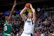 DALLAS, TX - JANUARY 18: Dirk Nowitzki #41 of the Dallas Mavericks shoots a jumper against the Boston Celtics on January 18, 2016 at the American Airlines Center in Dallas, Texas. NOTE TO USER: User expressly acknowledges and agrees that, by downloading a
